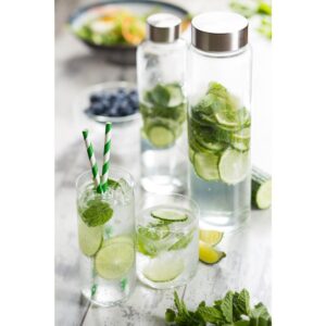 Utopia Biodegradable Paper Straws Green Stripes (Pack of 250)