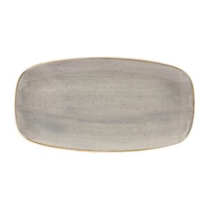 Churchill Stonecast Rectangular Plates Peppercorn Grey 127 x 269mm
