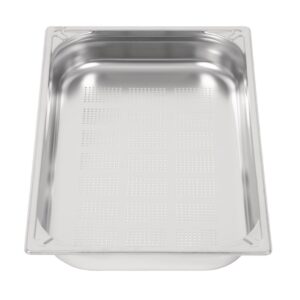 Vogue Heavy Duty Stainless Steel Perforated 1/1 Gastronorm Pan 65mm