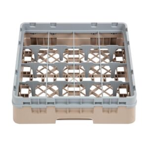 Cambro Camrack Beige 16 Compartments Max Glass Height 92mm