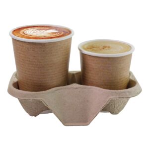 Vegware Compostable Splittable Cup Carry Trays 2 and 4 Cup (Pack of 230)