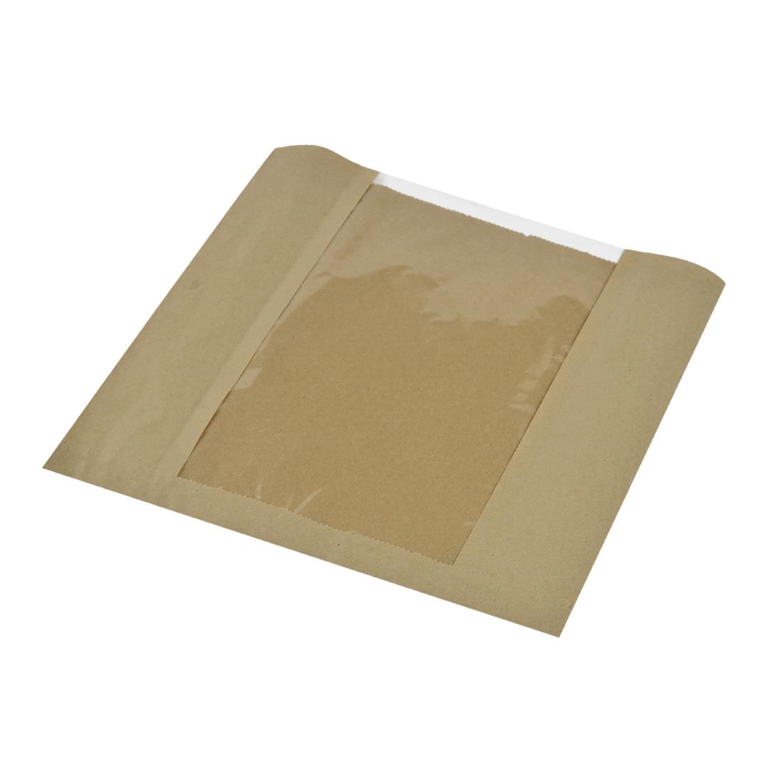 Vegware Compostable Kraft Sandwich Bags With PLA Window Large (Pack of 1000) - Image 4