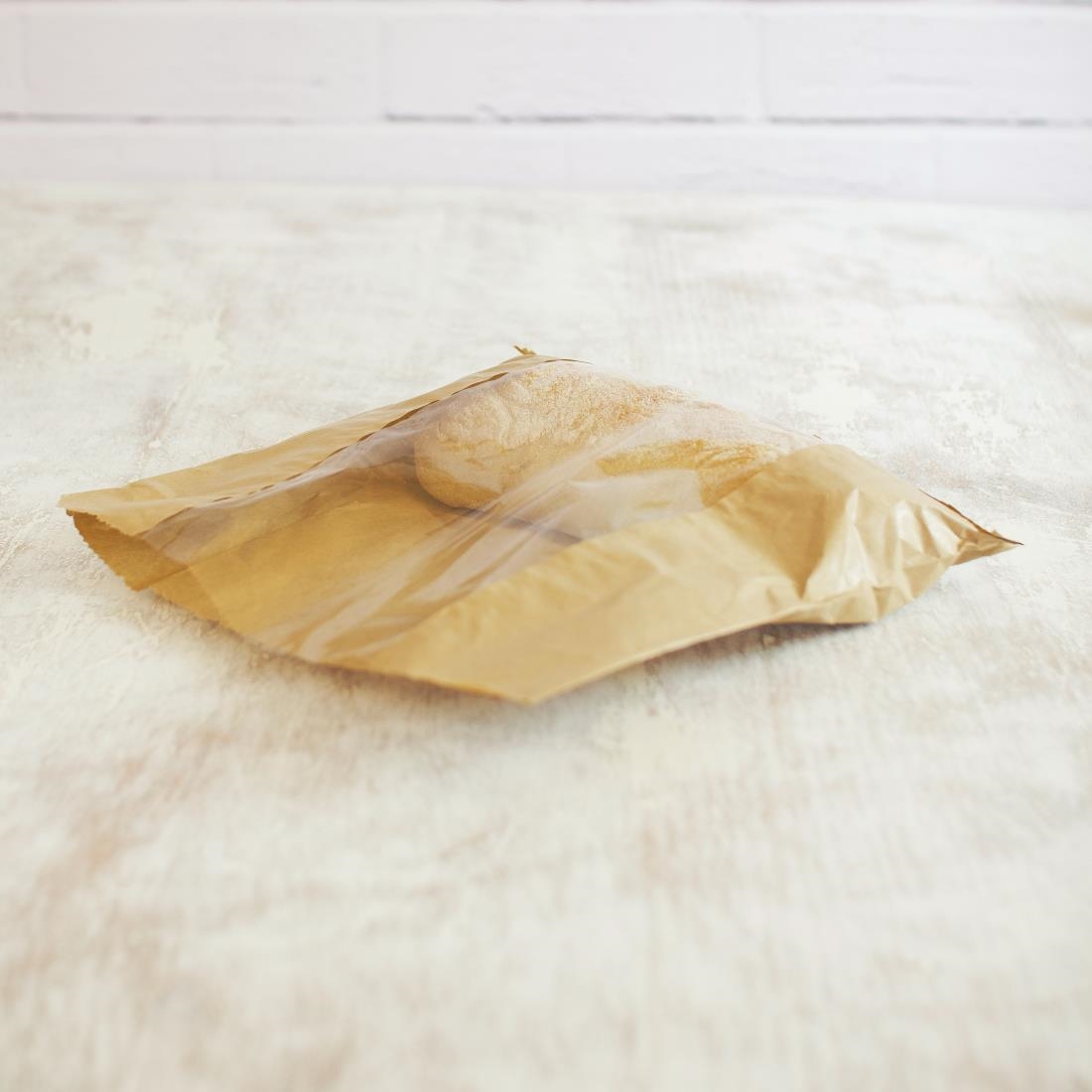 Vegware Compostable Kraft Sandwich Bags With PLA Window Large (Pack of 1000) - Image 2