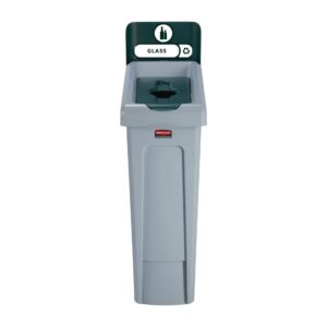 Rubbermaid Slim Jim Glass Recycling Station Green 87Ltr