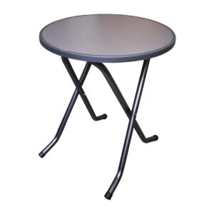 VEBA London Round Steel Folding Bistro Table Black 700mm
