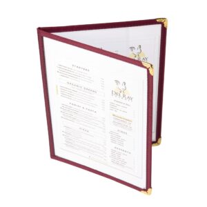 Olympia Four Page American Style Menu Cover A5 Burgundy