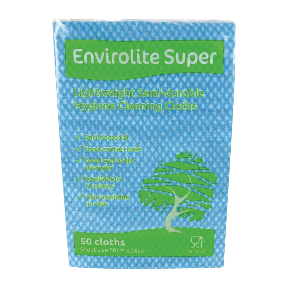 EcoTech Envirolite Super Antibacterial Cleaning Cloths Blue (50 Pack