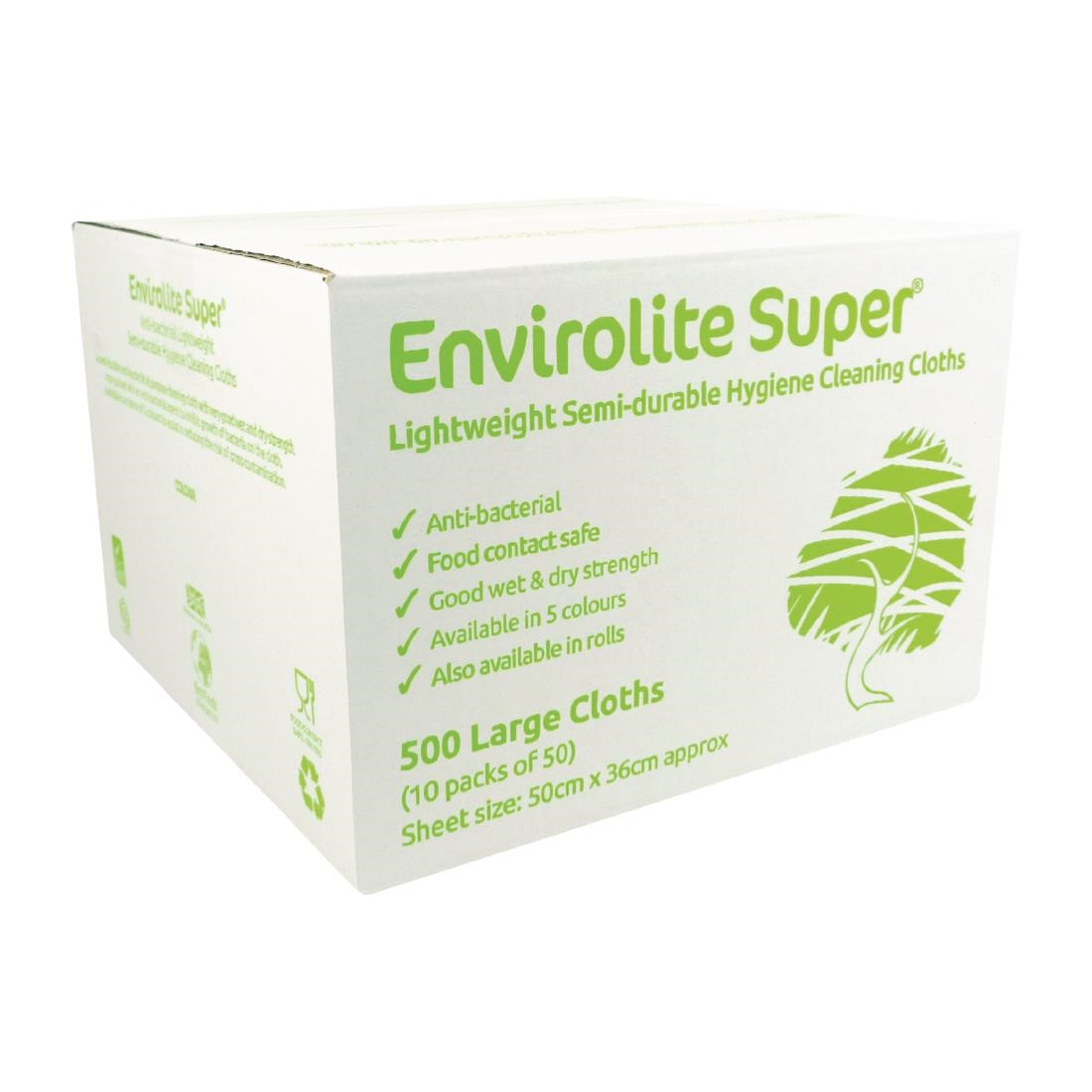 EcoTech Envirolite Super Antibacterial Cleaning Cloths Blue (50 Pack) - Image 3
