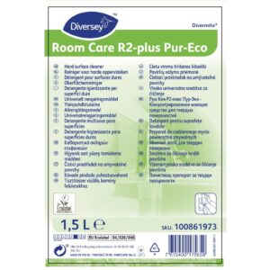 Room Care R2-plus Pur-Eco Hard Surface Cleaner and Disinfectant Concentrate 1.5Ltr (2 Pack)