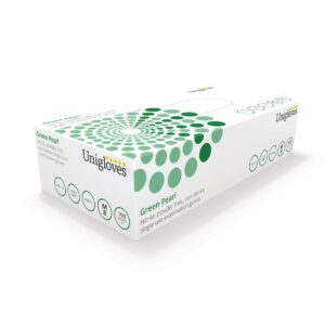 Pearl Powder-Free Nitrile Gloves Green Medium (Pack of 100)