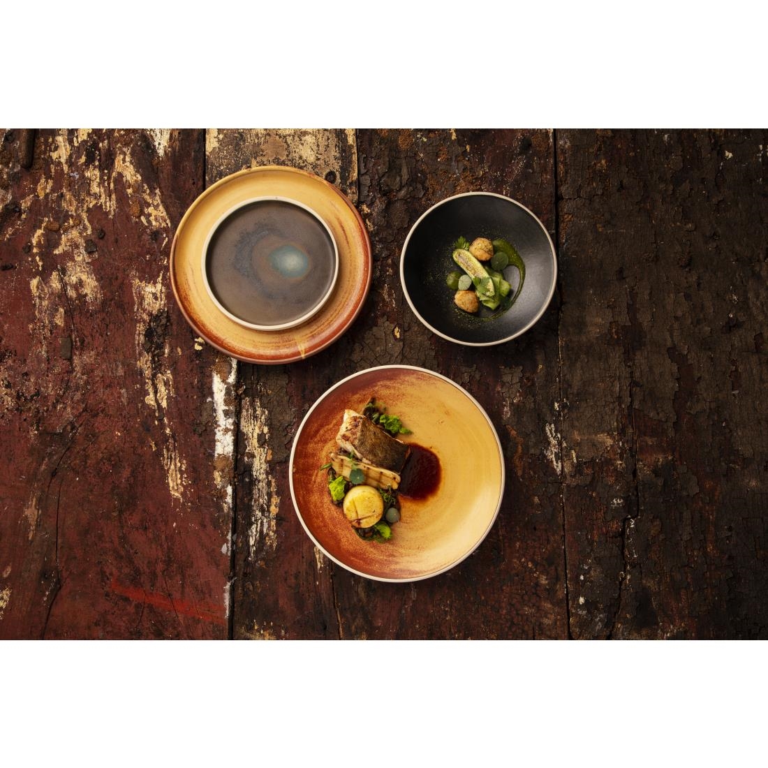 Olympia Canvas Shallow Tapered Bowl Delhi Black 200mm (Pack of 6) - Image 4