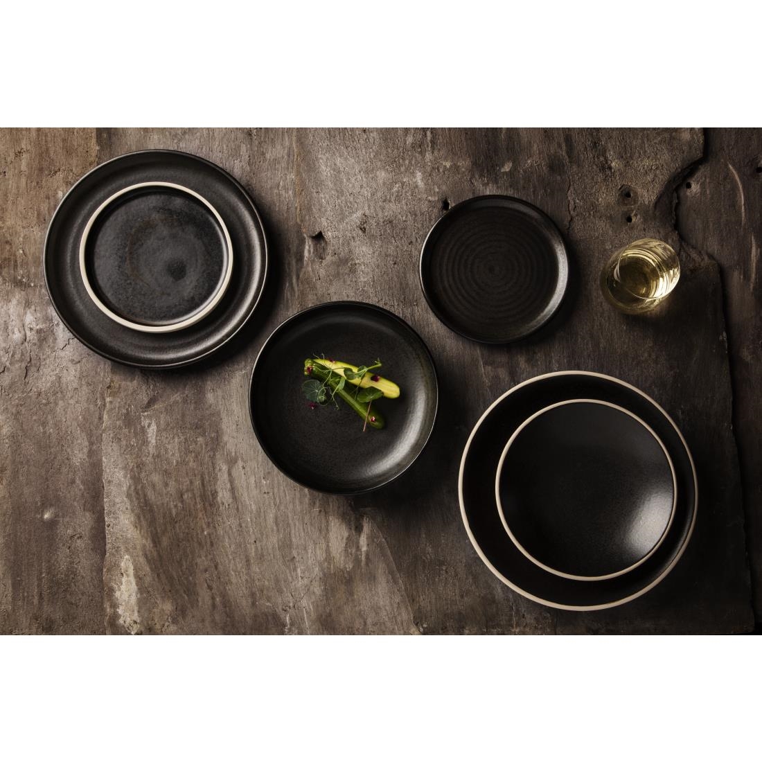 Olympia Canvas Shallow Tapered Bowl Delhi Black 200mm (Pack of 6) - Image 5