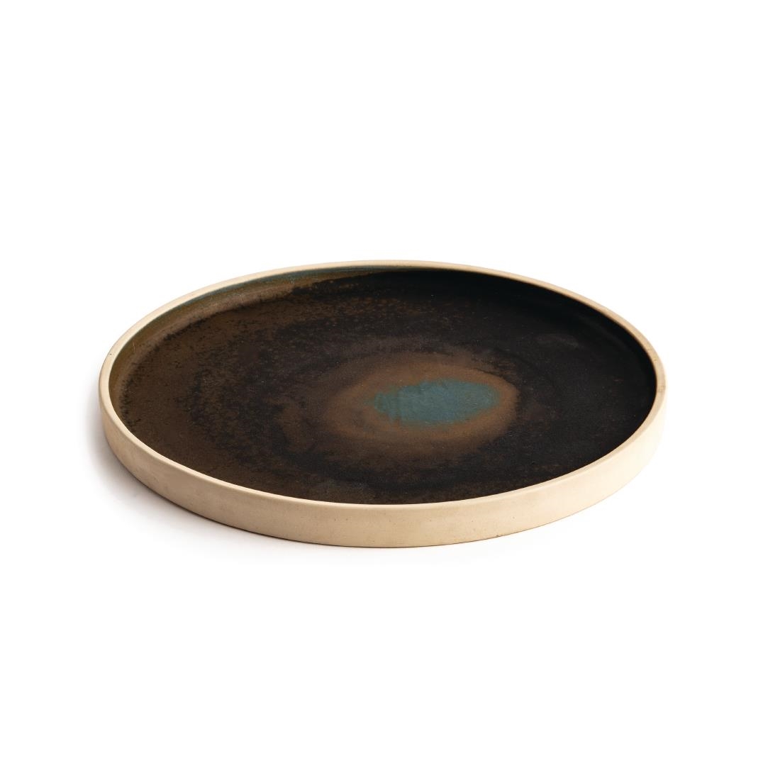 Olympia Canvas Flat Round Plate Green Verdigris 250mm (Pack of 6)