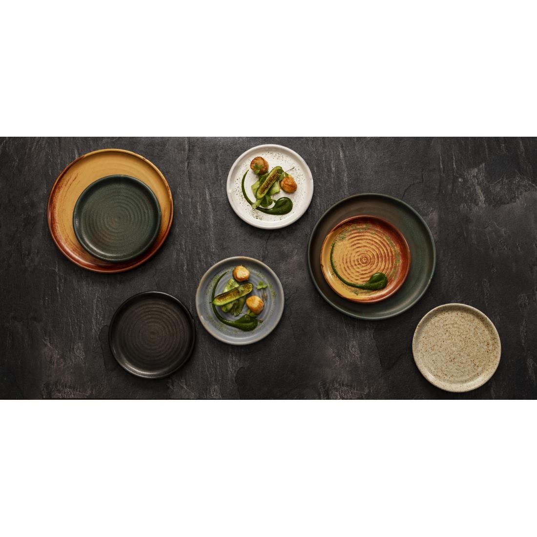 Olympia Canvas Small Rim Round Plate Green Verdigris 180mm (Pack of 6) - Image 4