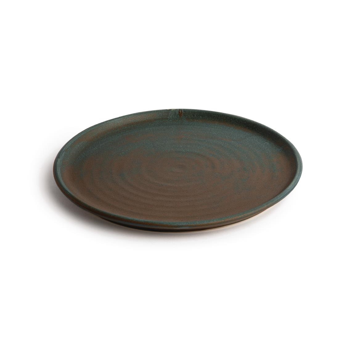 Olympia Canvas Small Rim Round Plate Green Verdigris 265mm (Pack of 6)