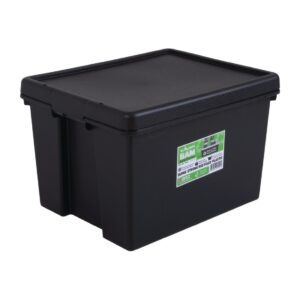 Wham Bam Heavy Duty Storage Box and Lid Black 45Ltr