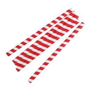 Fiesta Green Compostable Paper Smoothie Straws Red Stripes (Pack of 250)