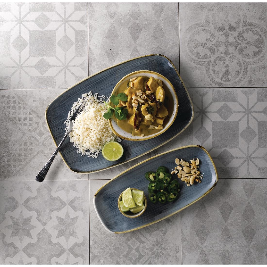 Churchill Stonecast No. 8 Oblong Chefs Plates 300 x 199mm Blueberry (Pack of 6) - Image 2