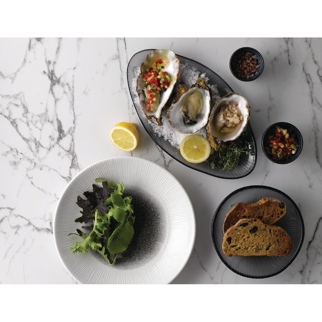 Churchill Bamboo Centre Print Deep Coupe Plates Quartz Black 281mm (Pack of 12) - Image 8