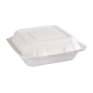 Fiesta Green Compostable Bagasse Hinged Food Containers 236mm (Pack of 200)