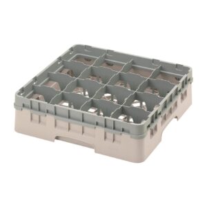 Cambro Camrack Beige 16 Compartments Max Glass Height 114mm