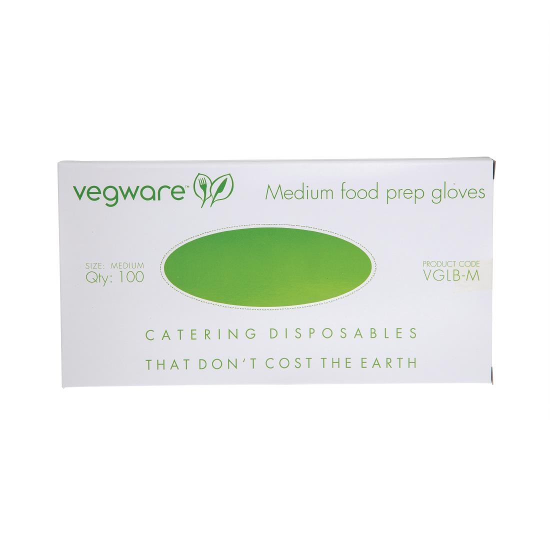 Vegware Compostable Food Prep Gloves Medium Blue (Pack of 2400)