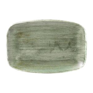 Churchill Stonecast Patina Oblong Plates Burnished Green 305x198mm (Pack of 6)