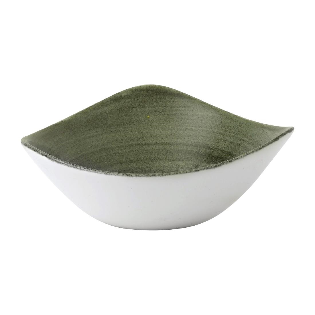 Churchill Stonecast Patina Lotus Bowl Burnished Green 178mm (Pack of 12) - Image 2