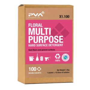 PVA Hygiene Floral Multi-Purpose Hard Surface Detergent Soluble Sachets (100 Sachets)