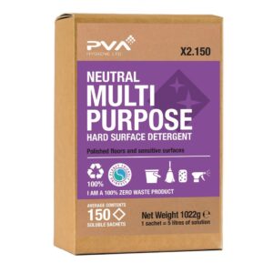 PVA Hygiene Neutral Multi-Purpose Hard Surface Detergent Soluble Sachets (150 Sachets)