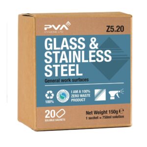 PVA Hygiene Glass & Stainless Steel Cleaner Soluble Sachets for Triggers (20 Sachets)