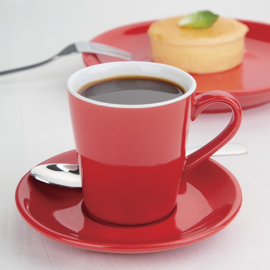 Olympia Cafe Flat White Cups Red 170ml (Pack of 12) - Image 3