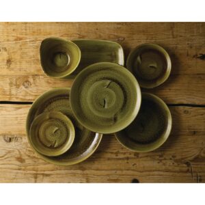 Stonecast Plume Olive Triangle Plate 9 " (Pack of 12)
