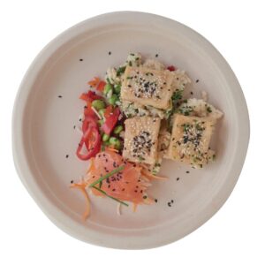 eGreen Eco-Fibre Compostable Wheat Round Plates 250mm (Pack of 1000)