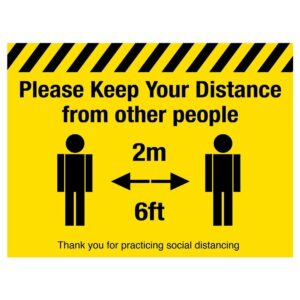 Please Keep Your Distance Social Distancing Floor Graphic 400mm