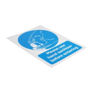 Please Use Hand Sanitiser Before Entering Sign A5 Self-Adhesive