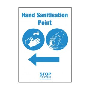 Hand Sanitisation Point Arrow Right Sign A5 Self-Adhesive