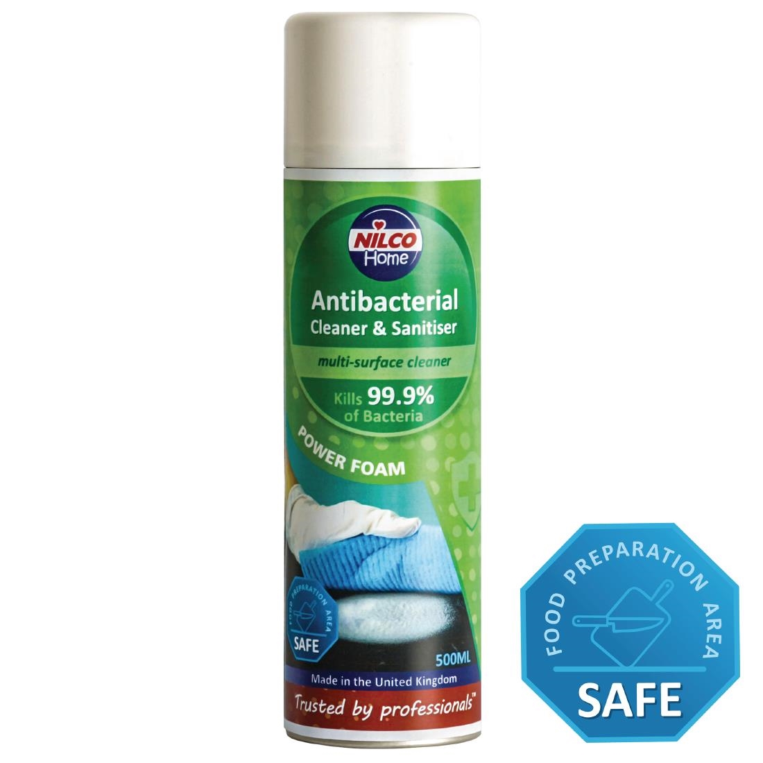 Nilco Antibacterial Cleaner and Sanitiser Power Foam 500ml