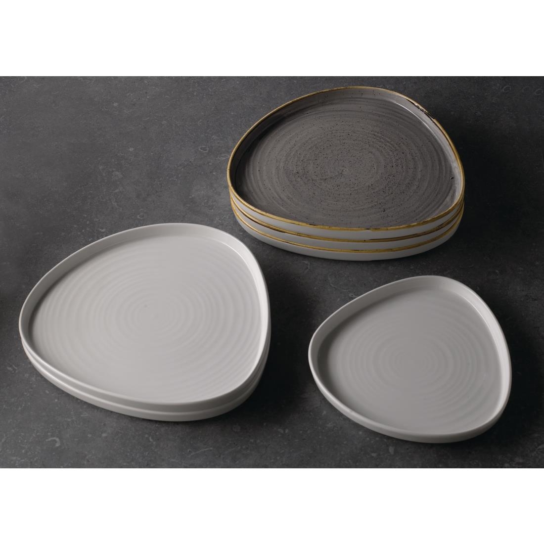 Churchill Stonecast Grey Triangle Walled Chefs Plate 260mm (Pack of 6) - Image 2