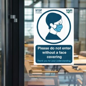 Please Do Not Enter Without a Face Covering Vinyl Sign A4