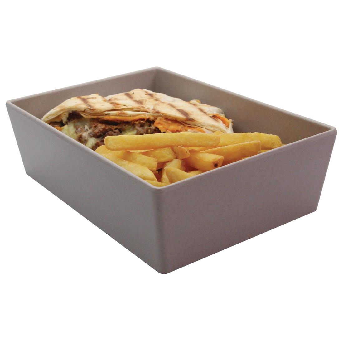 Creative Melamine Salad Boxes Brown Bamboo 205x145x60mm