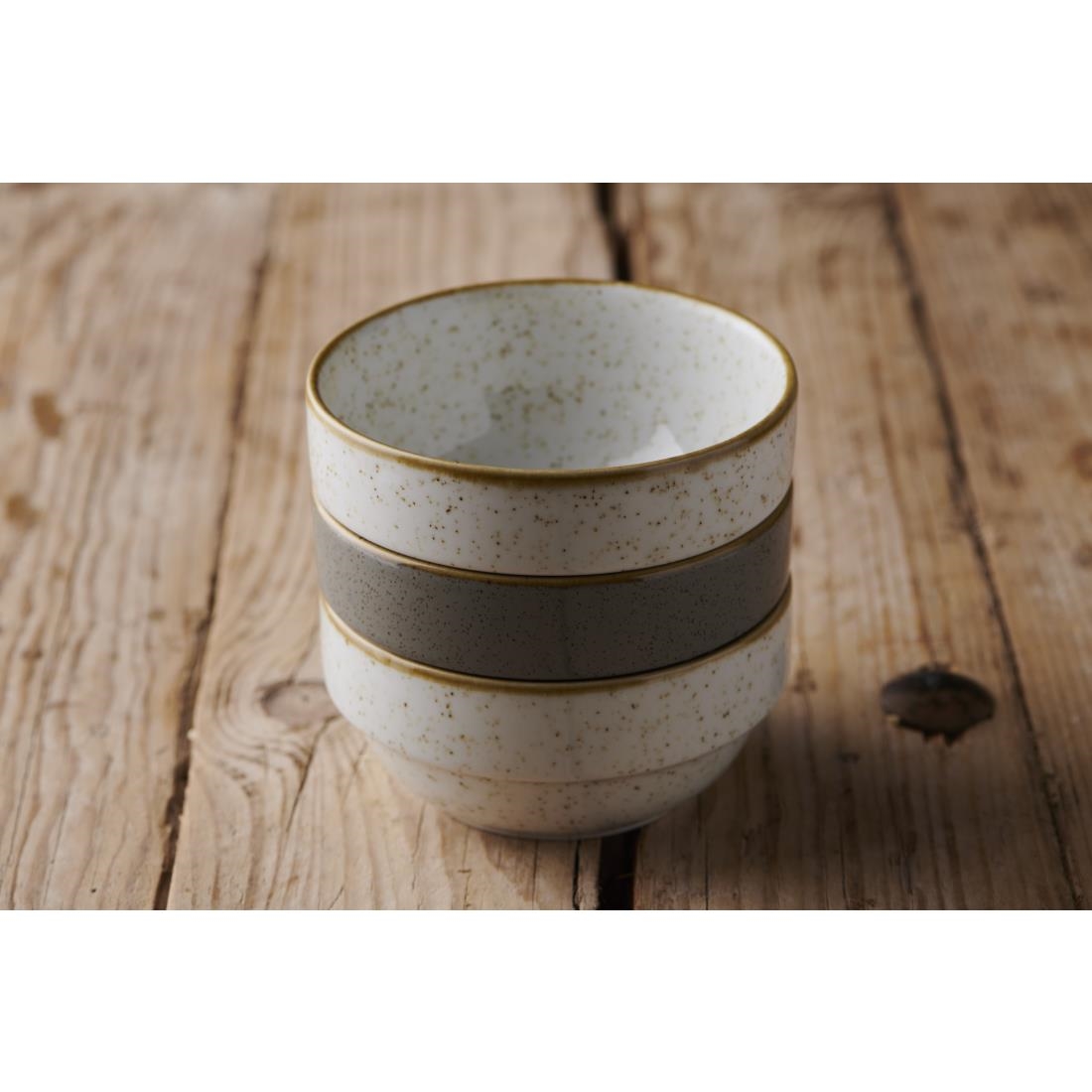 Churchill Stonecast Profile Stacking Bowl Barley White 358ml (Pack of 6)