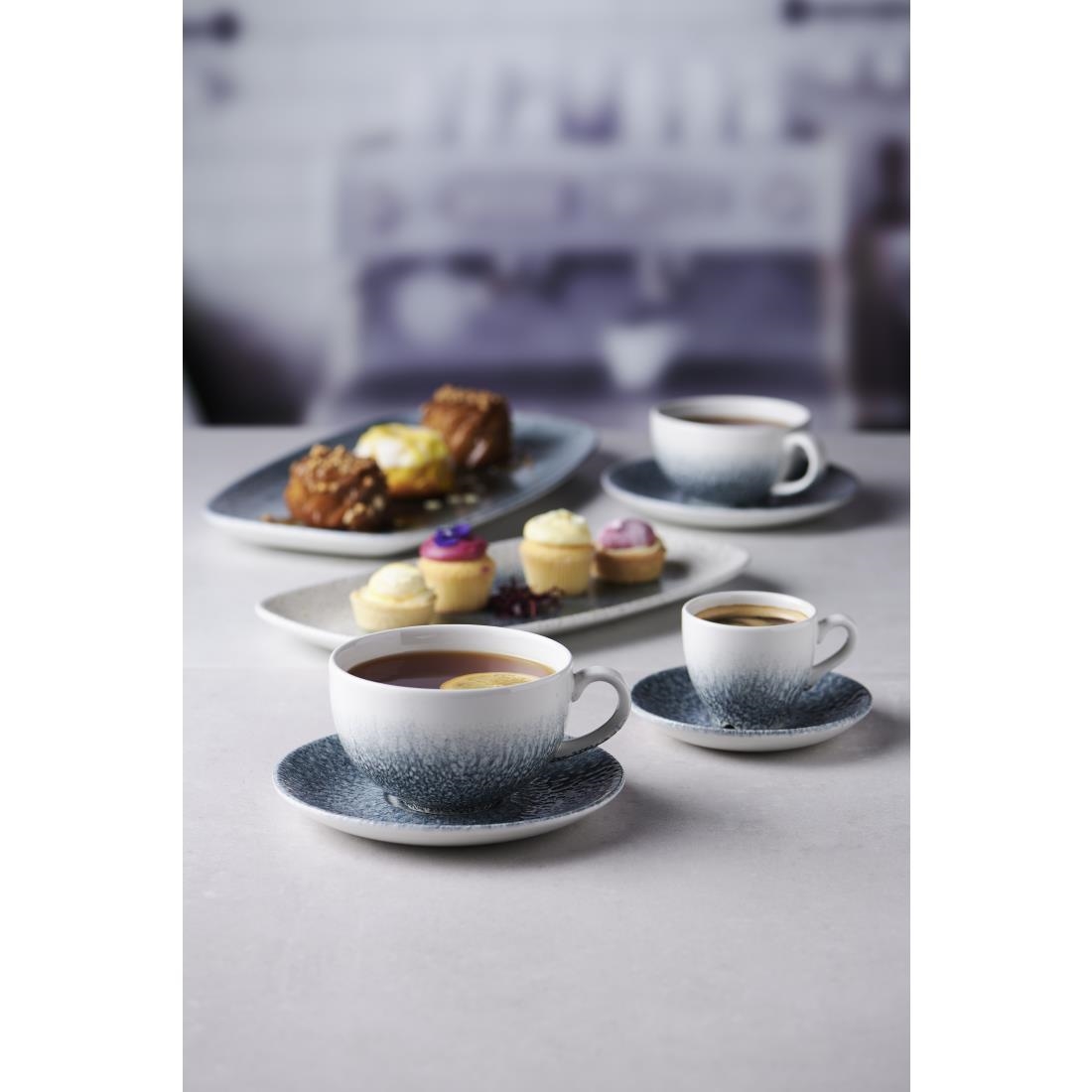 Churchill Raku Duo Espresso Saucer Topaz Blue 114mm (Pack of 12)