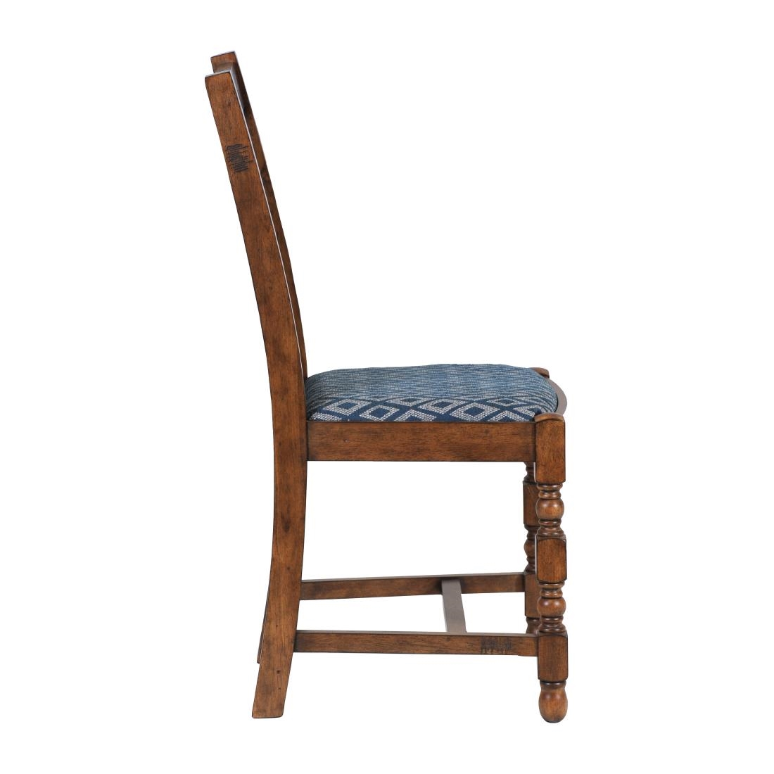 Mayfair Dining Chair with Blue Diamond Padded Seat (Pack of 2)