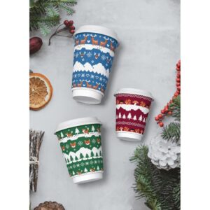 Vegware Compostable Christmas Coffee Cups Double Wall 230ml / 8oz (Pack of 500)
