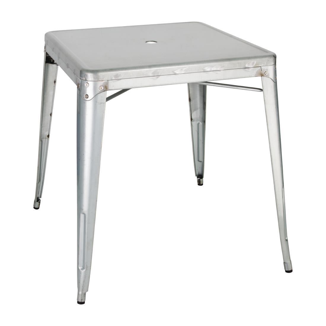 Bolero Bistro Galvanised Steel Square Table 668mm (Single) - Image 8
