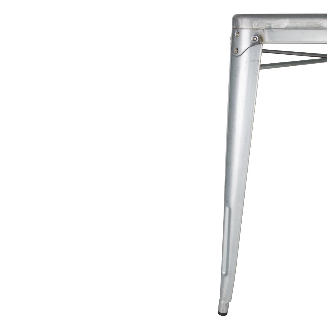 Bolero Bistro Galvanised Steel Square Table 668mm (Single) - Image 4