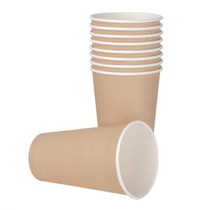 Fiesta Single Wall Takeaway Coffee Cups Kraft 455ml / 16oz (Pack of 50)