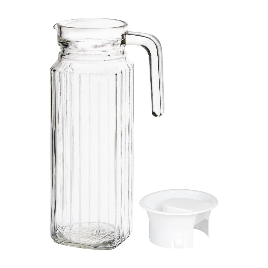 Olympia Ribbed Glass Jugs 1Ltr (Pack of 6) - Image 2