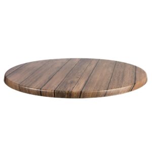 Werzalit Pre-drilled Round Table Top  Antique Brown 800mm